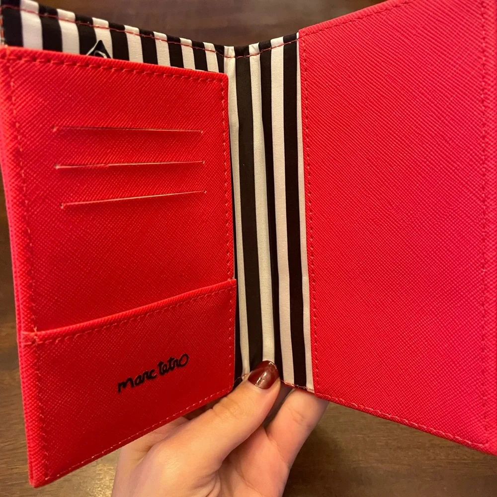Marc Tetro Red Passport Holder and Luggage Tag Set